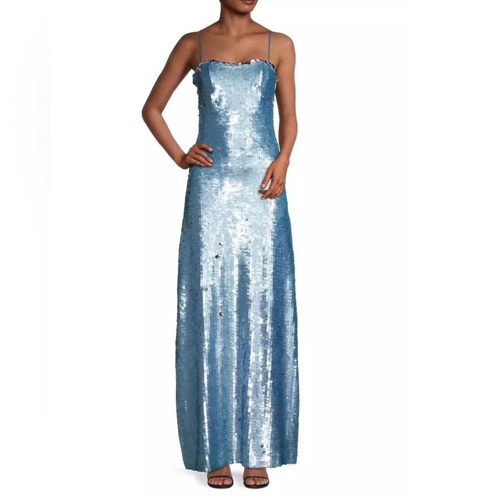 Elegant Blue Sequin Dress